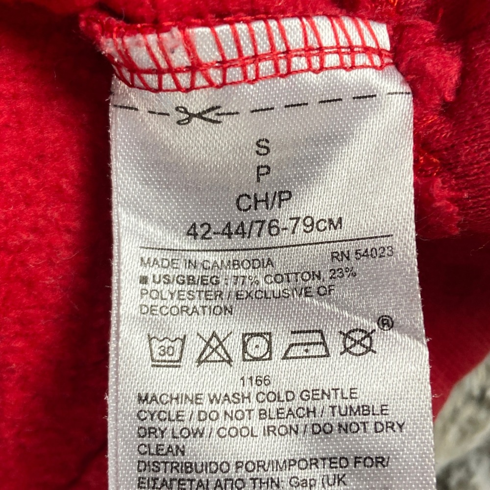 Gap Hoodie Mens Small Red Pullover Logo Fleece Sweatshirt Classic Streetwear Y2k - Picture 4 of 8